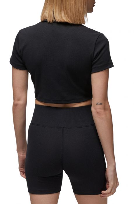 Jordan "Collared Polo Crop Top" W - Black