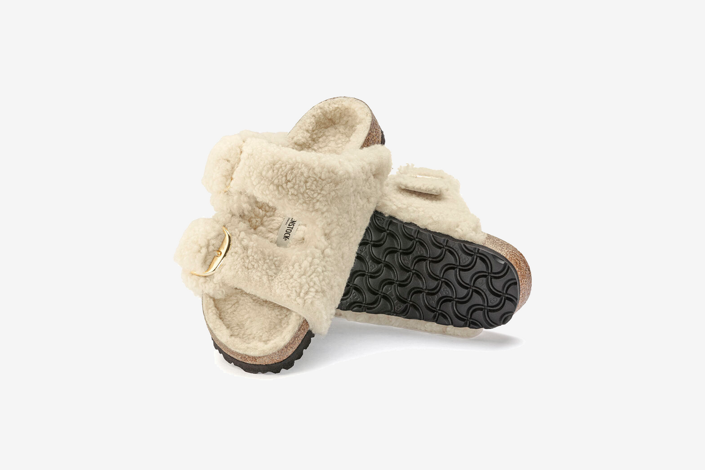 Birkenstock "Arizona Big Buckle Teddy Rivet Logo" W - Eggshell