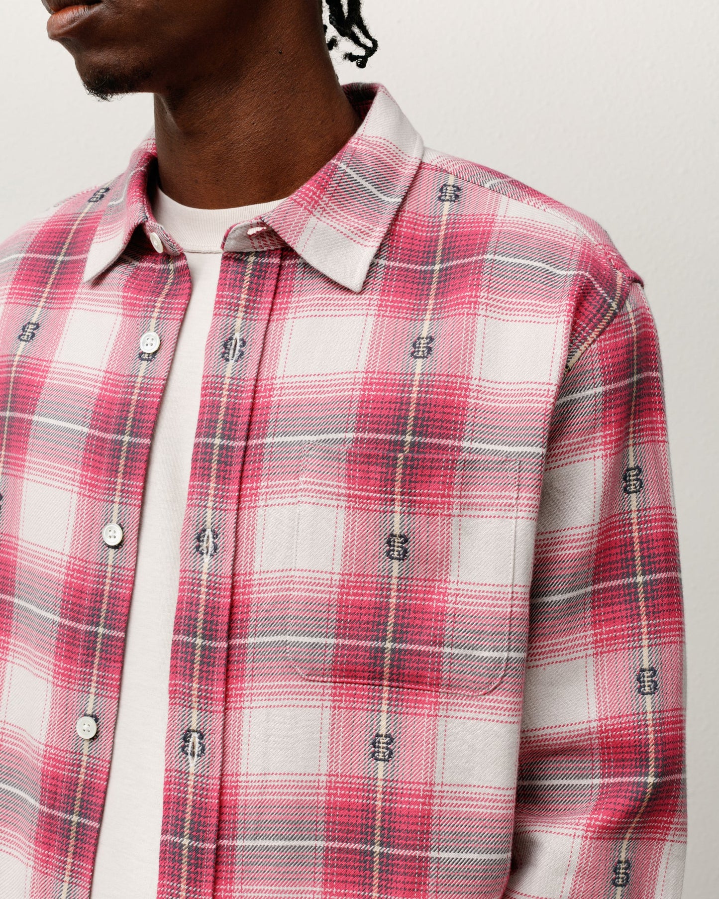 Stussy "Motif Plaid Shirt" M - Pink