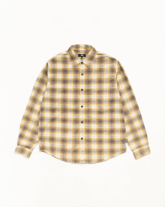 Stussy "Dax Plaid Shirt" Mens - Gold