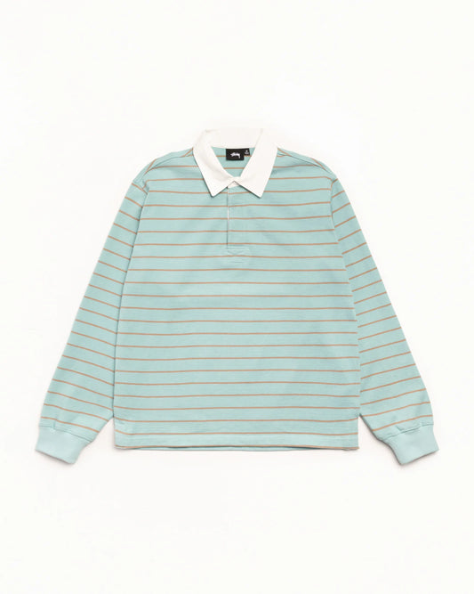 Stussy "Striped Rugby Shirt" M - Blue