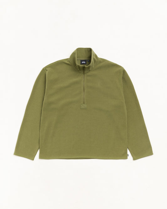 Stussy "Textured Zip Mock" Mens - Olive