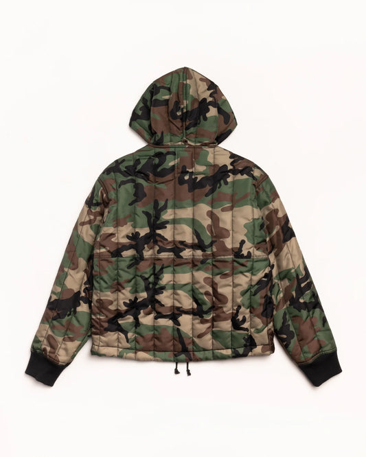 Stussy "Quilted Nylon Work Jacket" M - Woodland Camo
