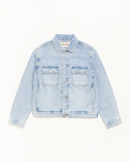 Stussy "Trucker Denim" Mens - Light Wash Indigo