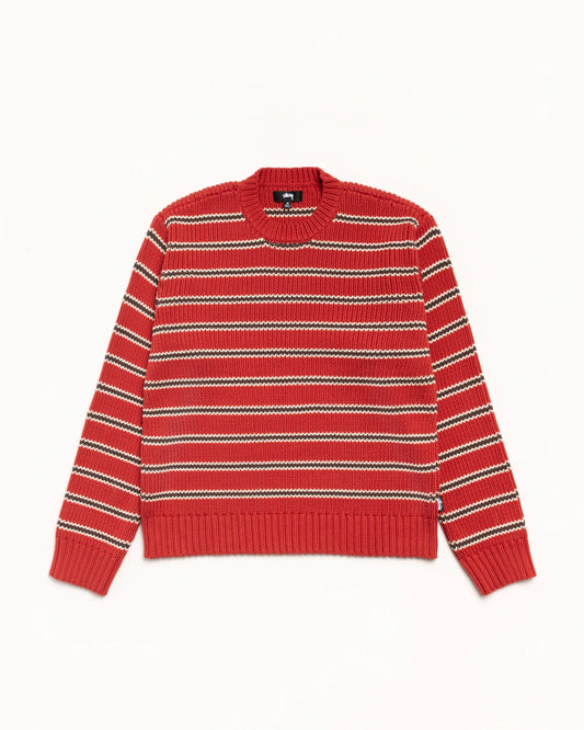 Stussy "Chunky Cotton Stripe Sweater" M - Brick