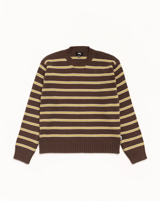 Stussy "Chunky Cotton Stripe Sweater" M - Forest