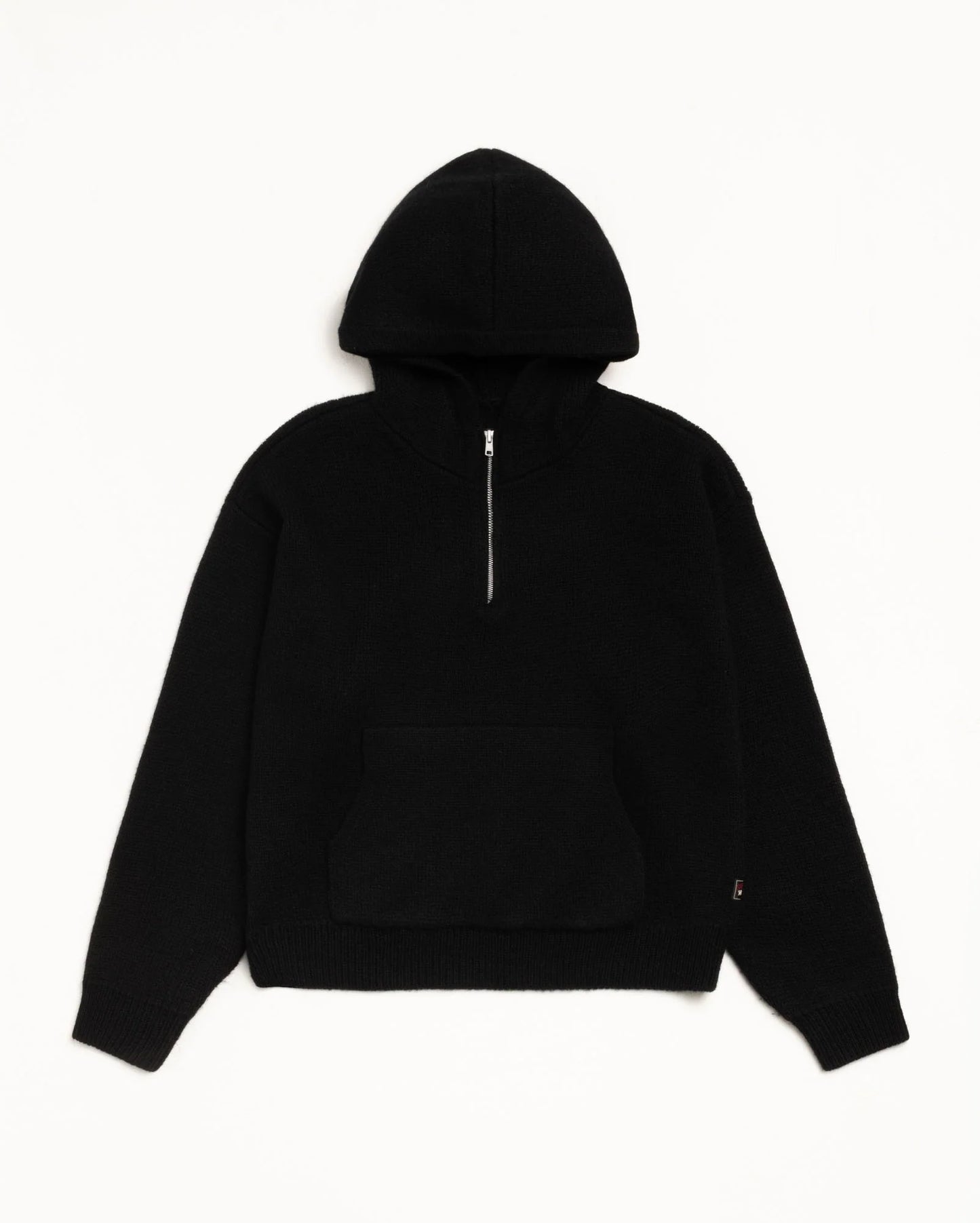 Stussy "Quarter Zip Sweater Hood" M - Black