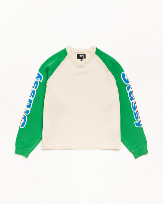 Stussy "Two Tone Raglan Sweater" Mens - Natural