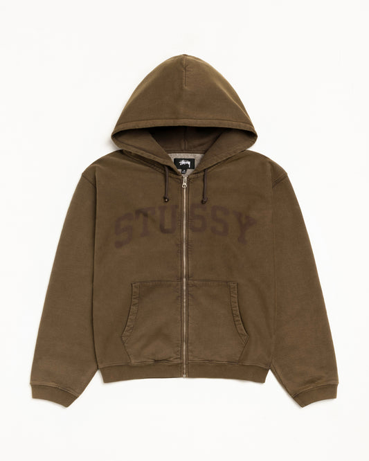 Stussy "Zip Hoodie Faded Graphic" Mens - Olive