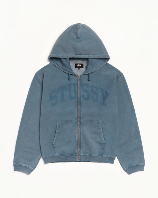 Stussy "Zip Hoodie Faded Graphic" Mens - Washed Navy