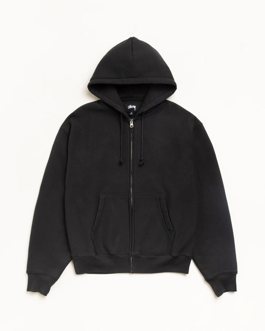 Stussy "Cursive Applique Zip Hood" Mens - Black