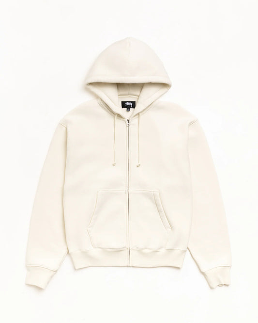 Stussy "Cursive Applique Zip Hood" Mens - Natural