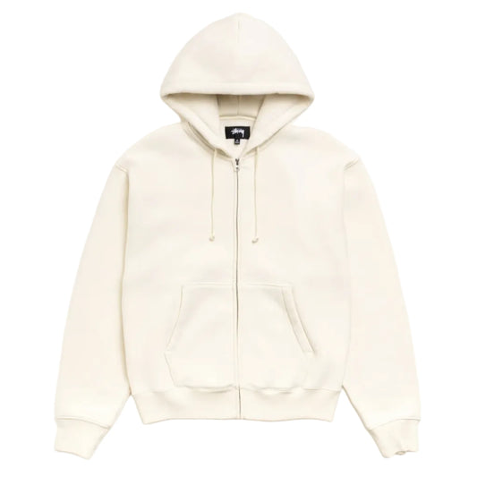 Stussy "Cursive Applique Zip Hood" Mens - Natural