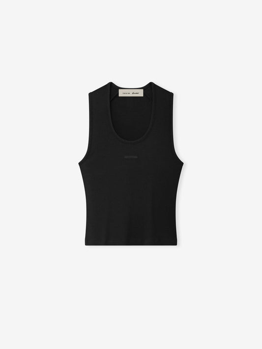 Fear of God Essentials "Rib Knit Fitted Tank" Womens - Vintage Black