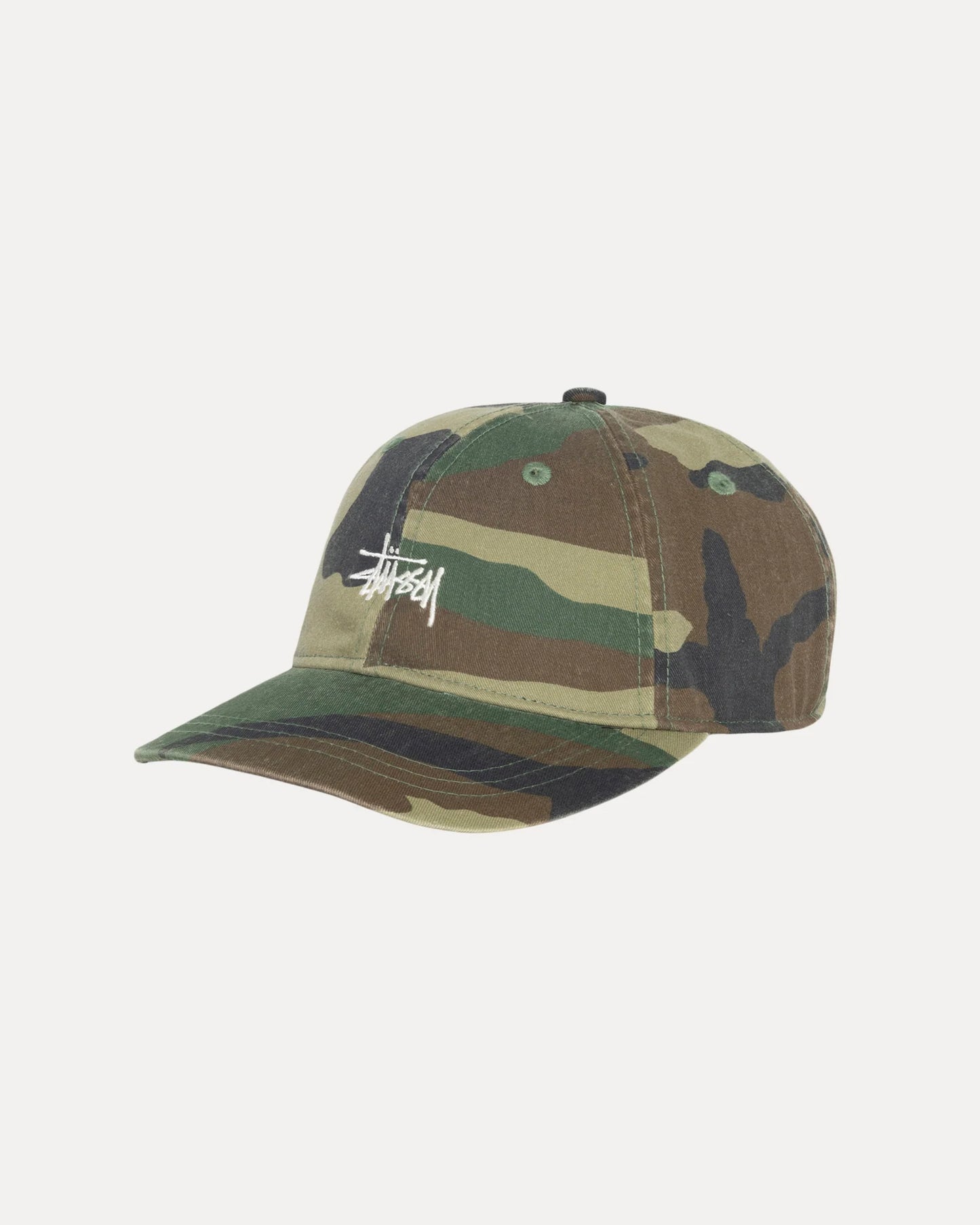 Stussy "Basic Washed Low Pro Cap" - Woodland Camo