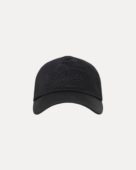 Stussy "Cursive Stitch Snapback Trucker" - Black