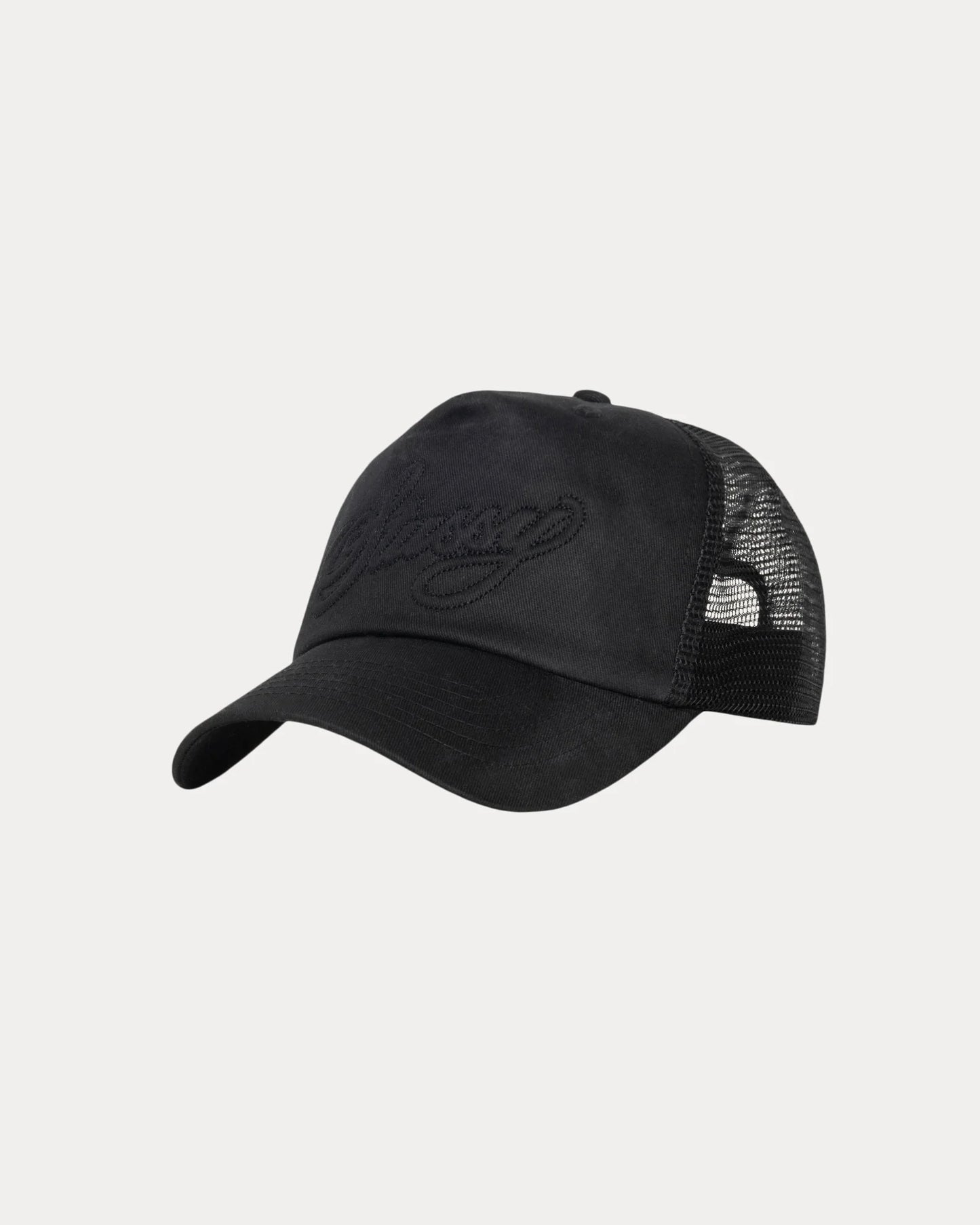 Stussy "Cursive Stitch Snapback Trucker" - Black