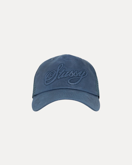 Stussy "Cursive Stitch Snapback Trucker" - Navy