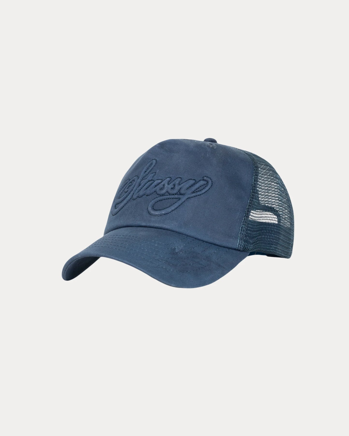 Stussy "Cursive Stitch Snapback Trucker" - Navy
