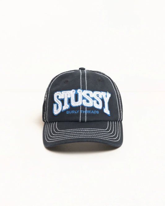 Stussy "Burley Threads Trucker" - Black