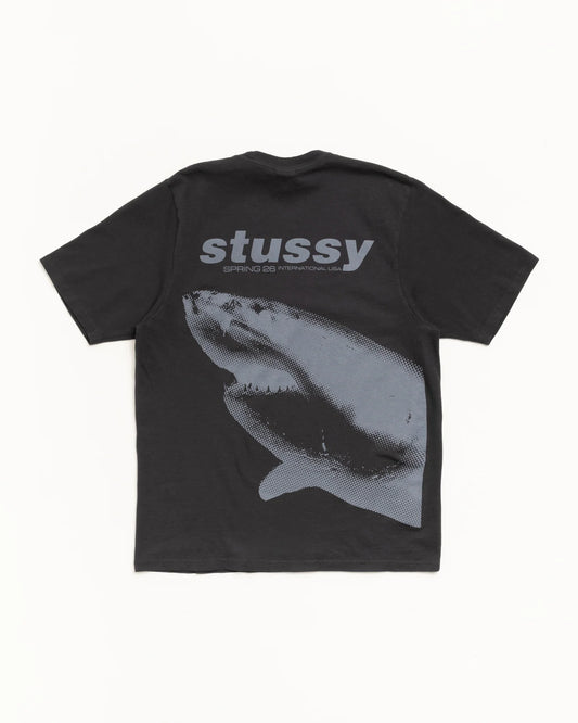 Stussy "Shark Pig. Dyed Tee" Mens - Faded Black