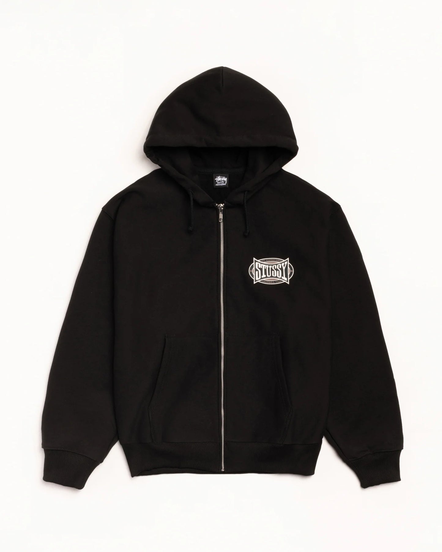 Stussy "Champion Oval Zip Hoodie" M - Black