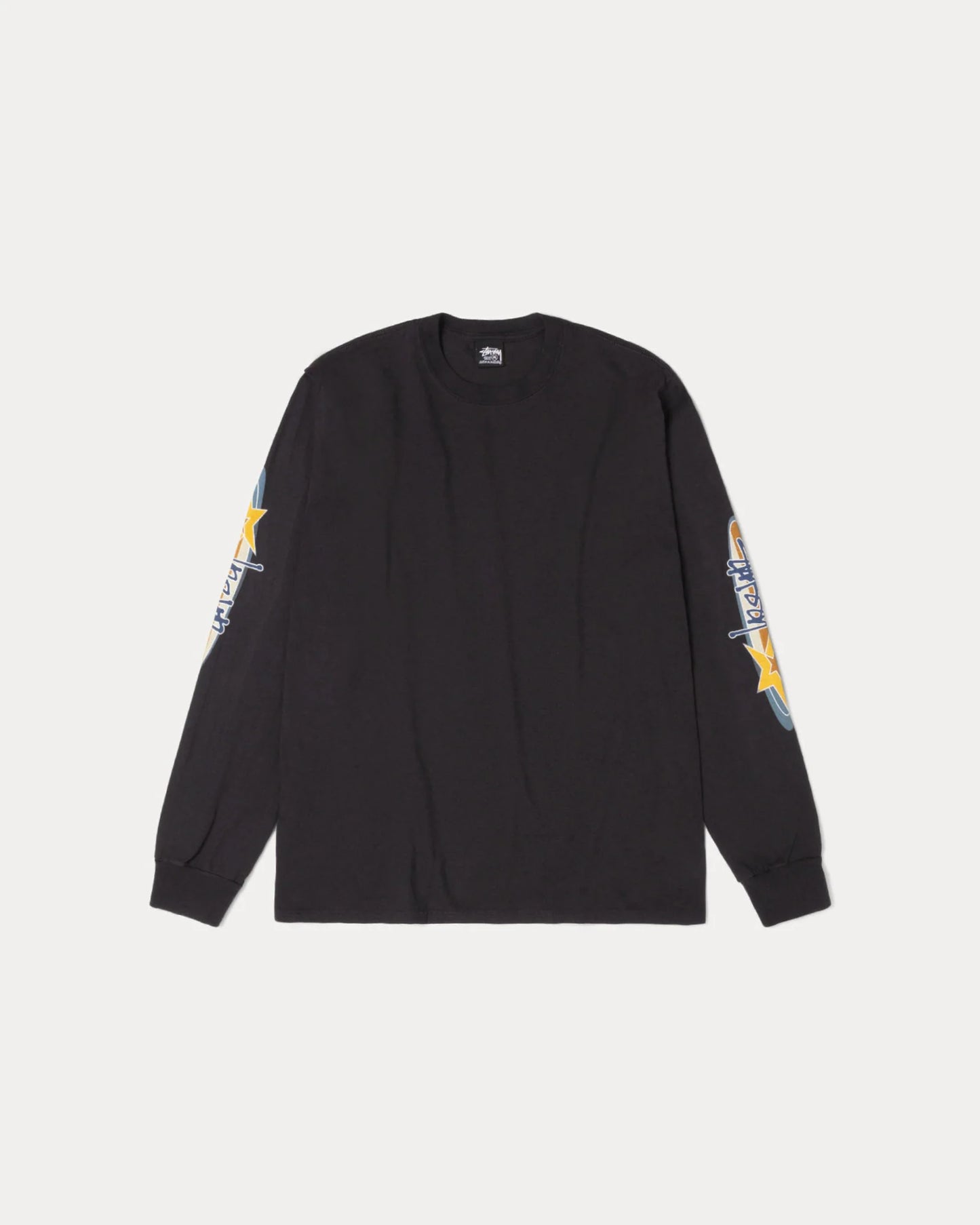 Stussy "Two Star Pig. Dyed LS Tee" M - Faded Black