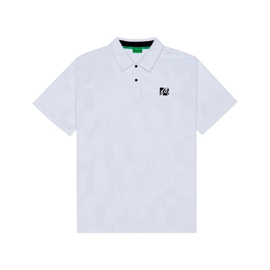 Malbon "Performance Mesh Paneled Polo" Mens - White