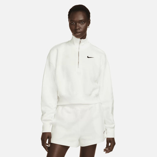 Nike "Phoenix Fleece 1/2 Zip Cropped Sweatshirt" W - Sail