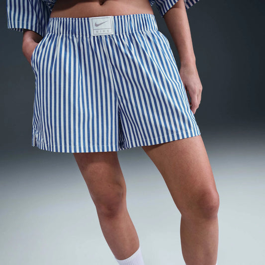 Nike "Mid Rise Loose Striped Shorts" W - Game Royal / Sail