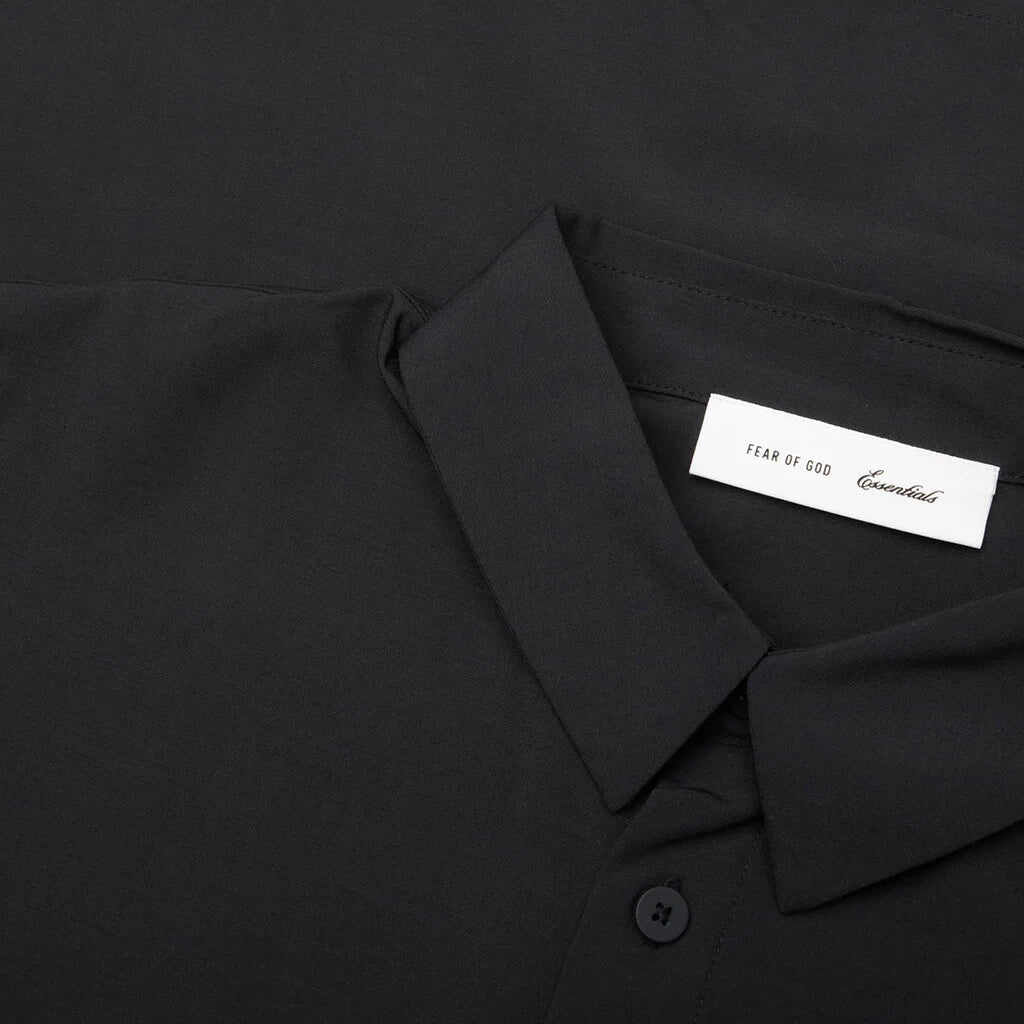 Fear of God Essentials "3/4 Sleeve Button Up Shirt" Mens - Vintage Black