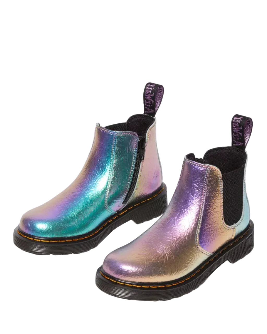 Dr. Martens Kids "2976 J Rainbow Crinkle Lace Up Boots " Kids - Multi