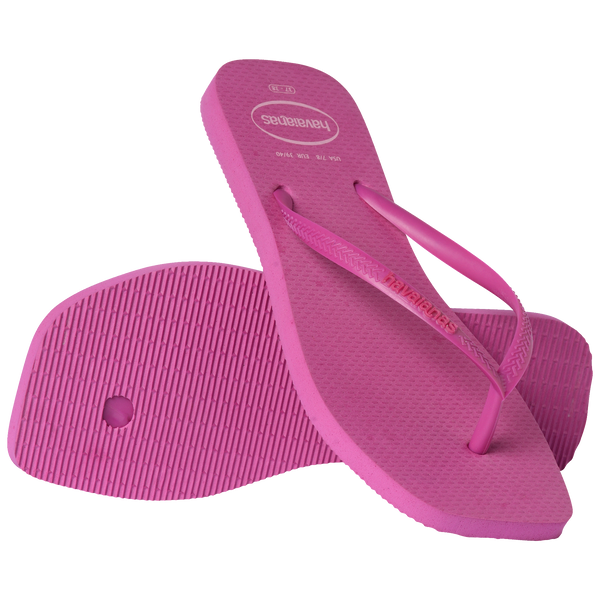 Havaianas "Slim Square Logo Pop Up Flip Flops" Womens - Rose Gum