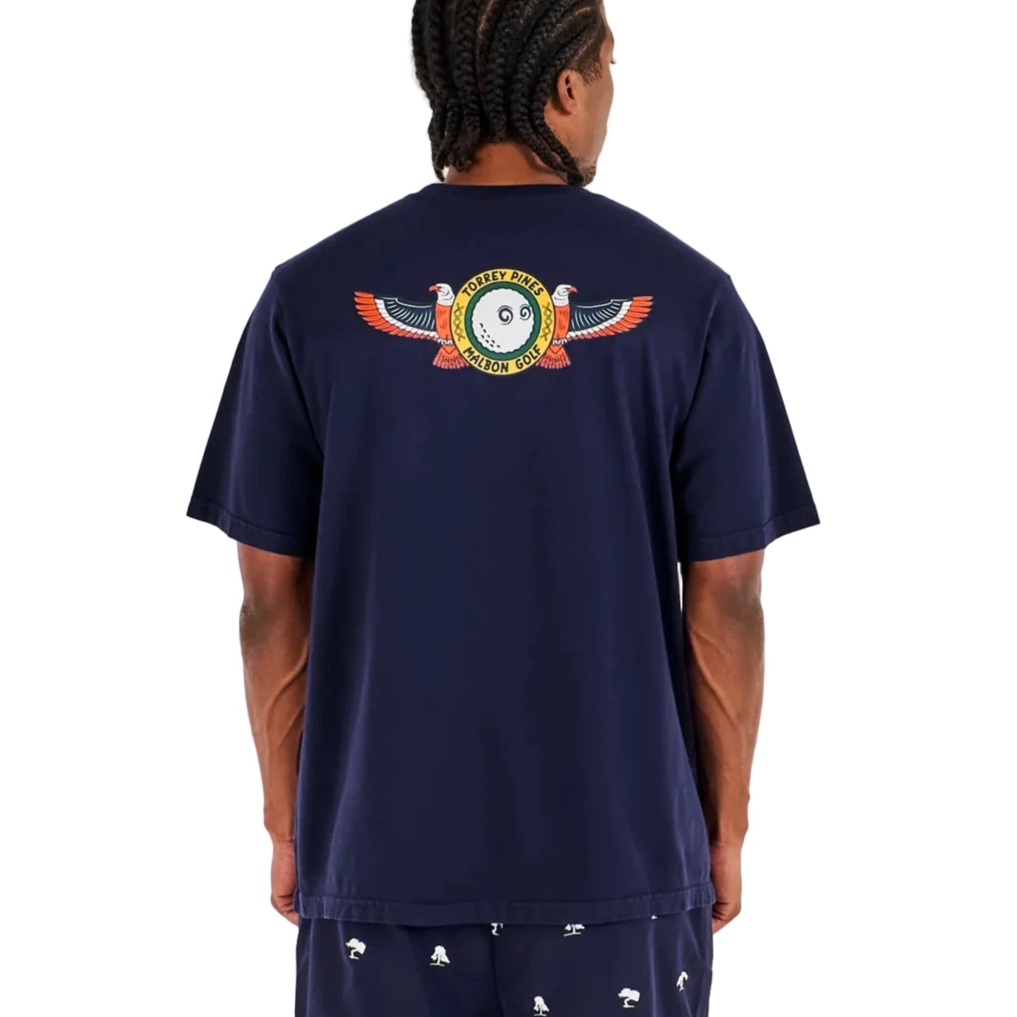 Malbon "Torrey Pines Bermuda Eagle Tee" Mens - Baritone Blue