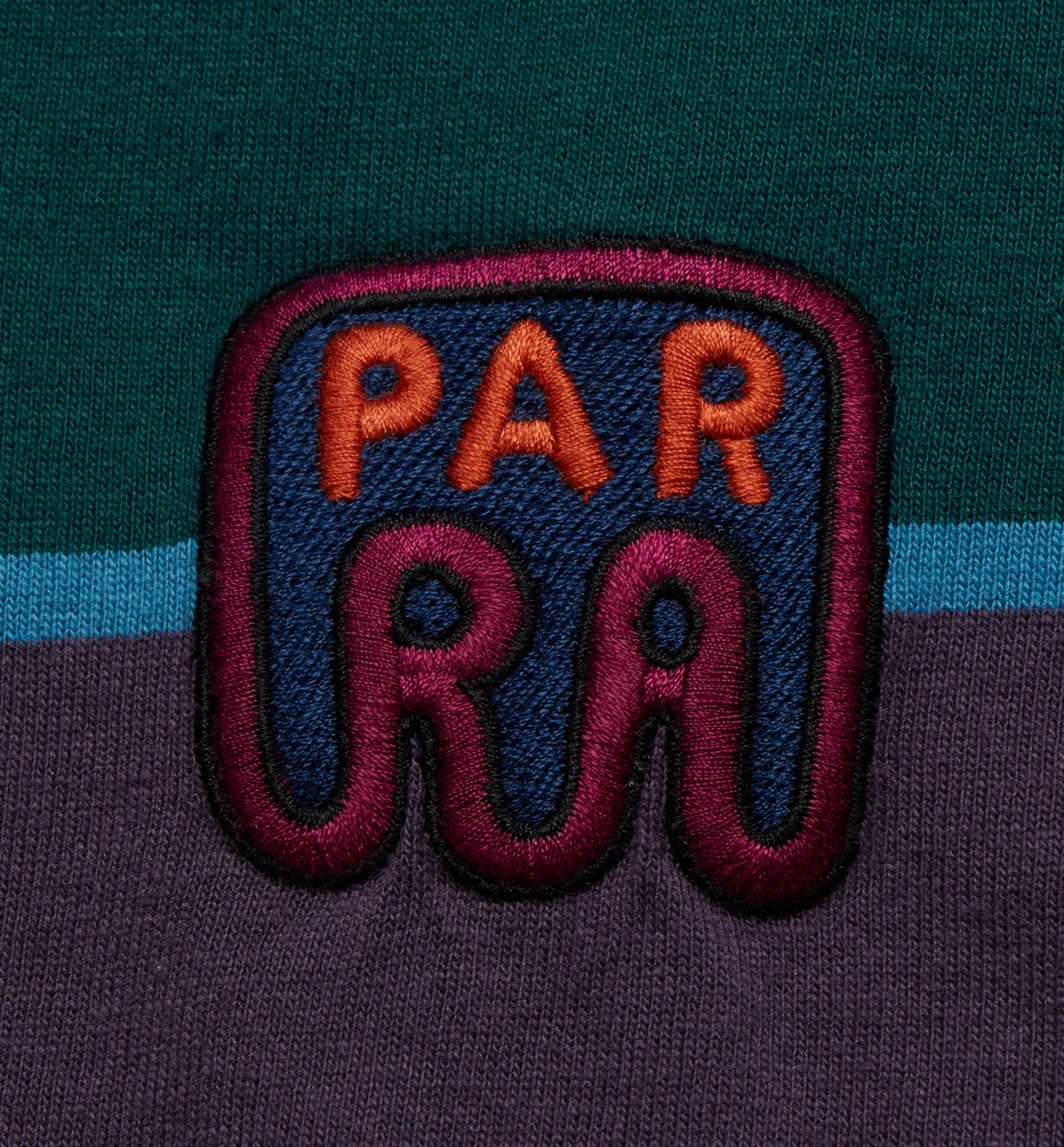 By Parra "Fast Food Logo Striped Tee" M - Aubergine
