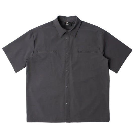 Parra "Hardly Hiked Ripstop Short Sleeve Shirt" Mens - Grey