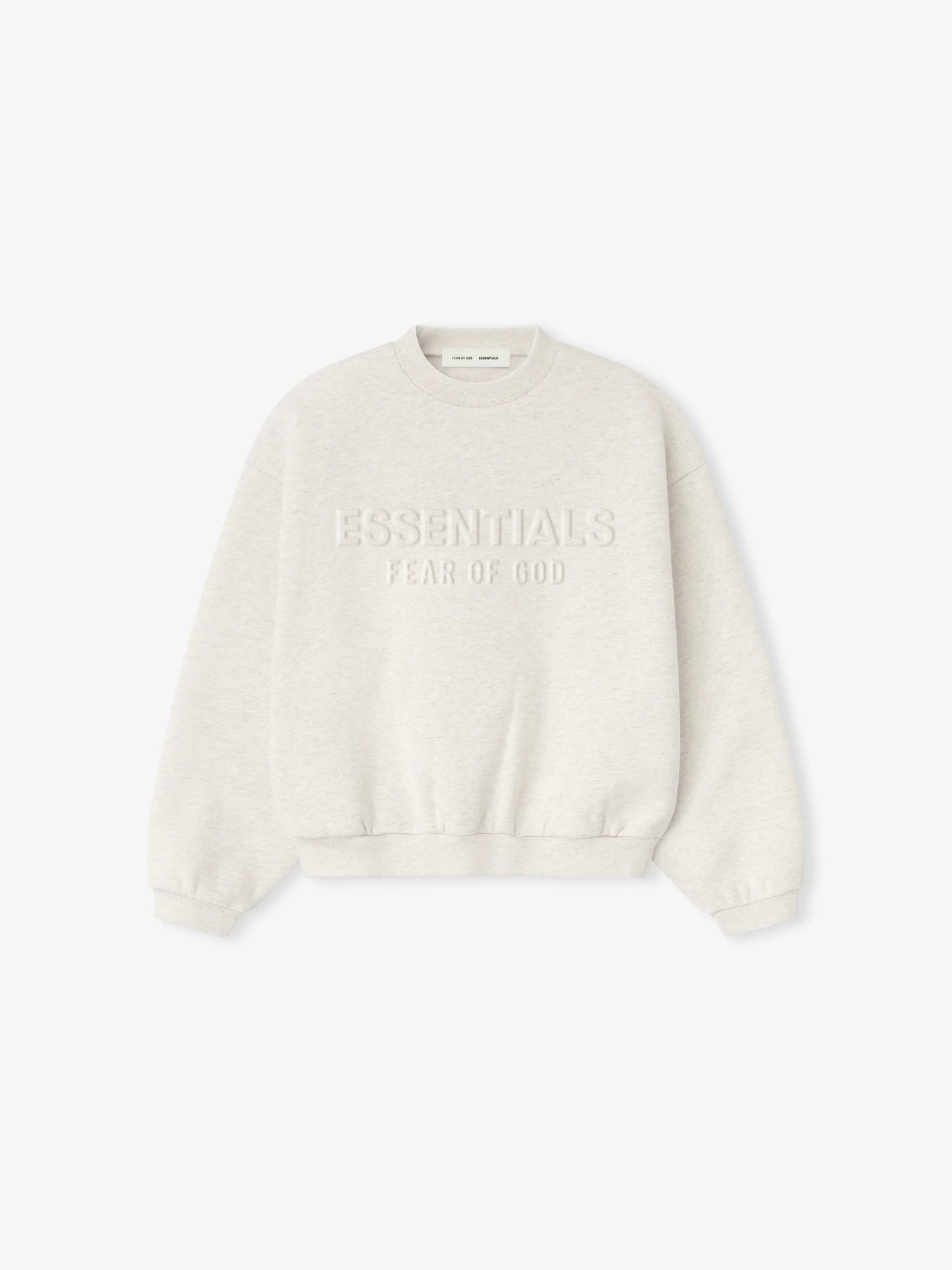Fear of God Essentials "Classic Embossed Classic Crewneck" K - Oatmeal Heather