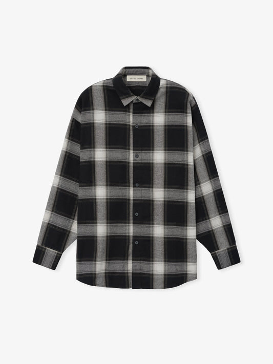 Fear of God Essentials "Button Up Shirt" Womens- Iron Grey Plaid