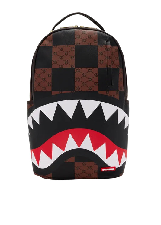 Sprayground " Enlarged Check Paris Backpack " - Brown