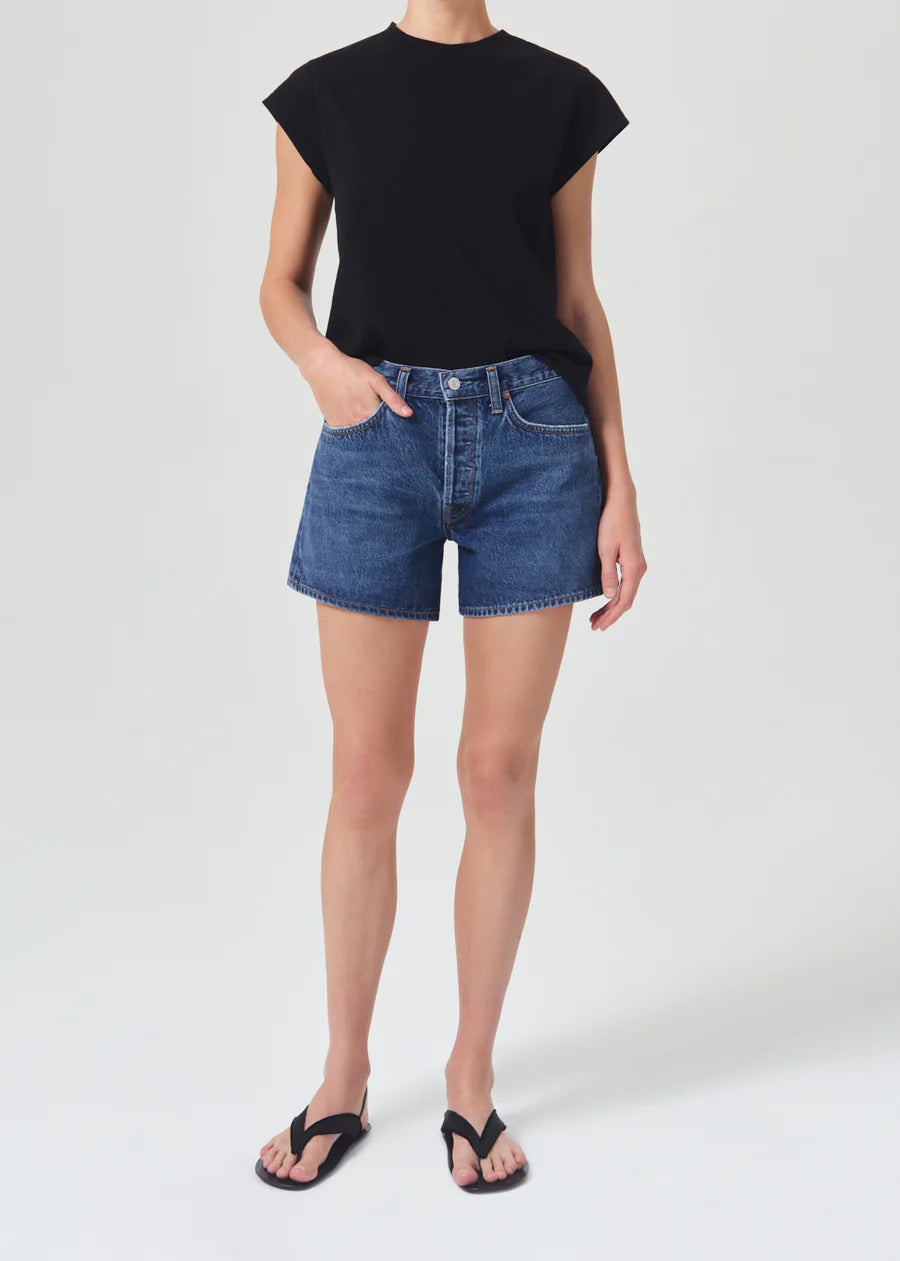 AGOLDE "Bryce Cap Sleeve Tee" W - Black