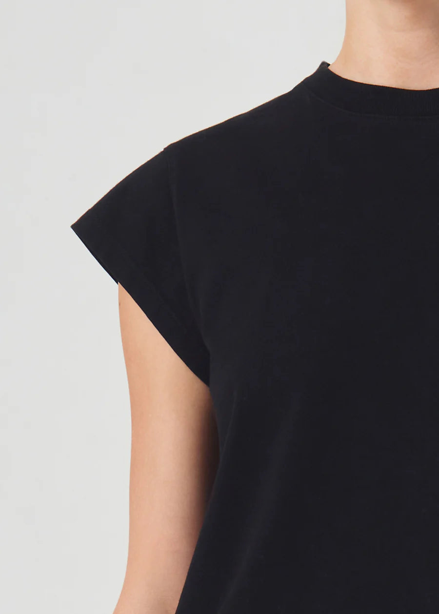 AGOLDE "Bryce Cap Sleeve Tee" W - Black