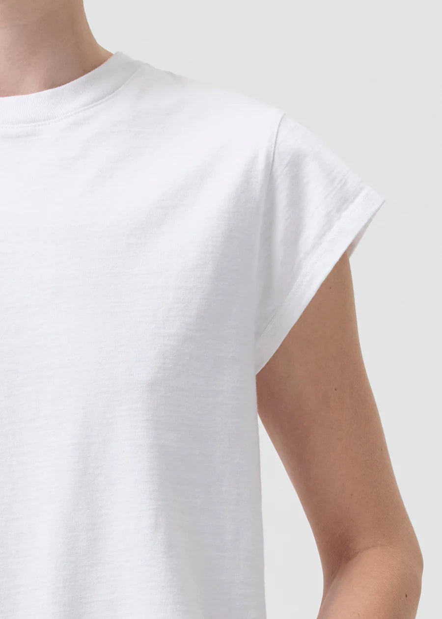 AGOLDE "Bryce Cap Sleeve Tee" W - White