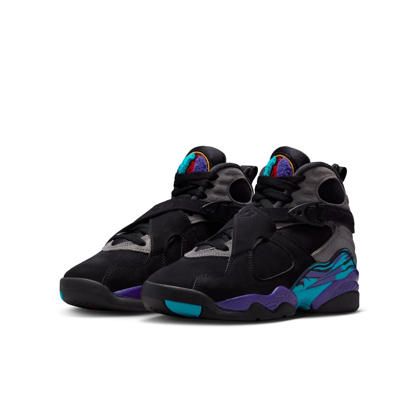 Air Jordan "Retro 8" GS - Black / Multicolor (Aqua)