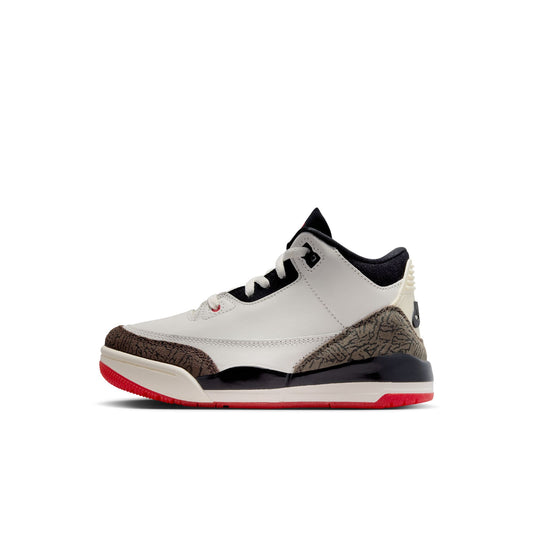 Air Jordan "3 Retro" Preschool - Sail / Black / University Red