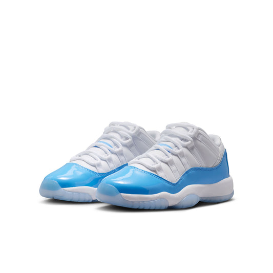 Air Jordan "11 Retro Low" Grade School - White / University Blue-Black