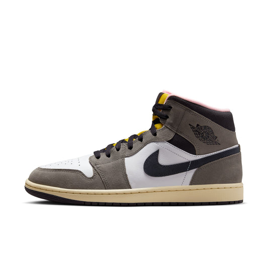 Air Jordan "1 Mid SE" M - White / Oil Grey