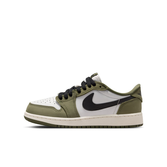 Air Jordan "1 Retro Low OG" Grade School - Medium Olive / Black