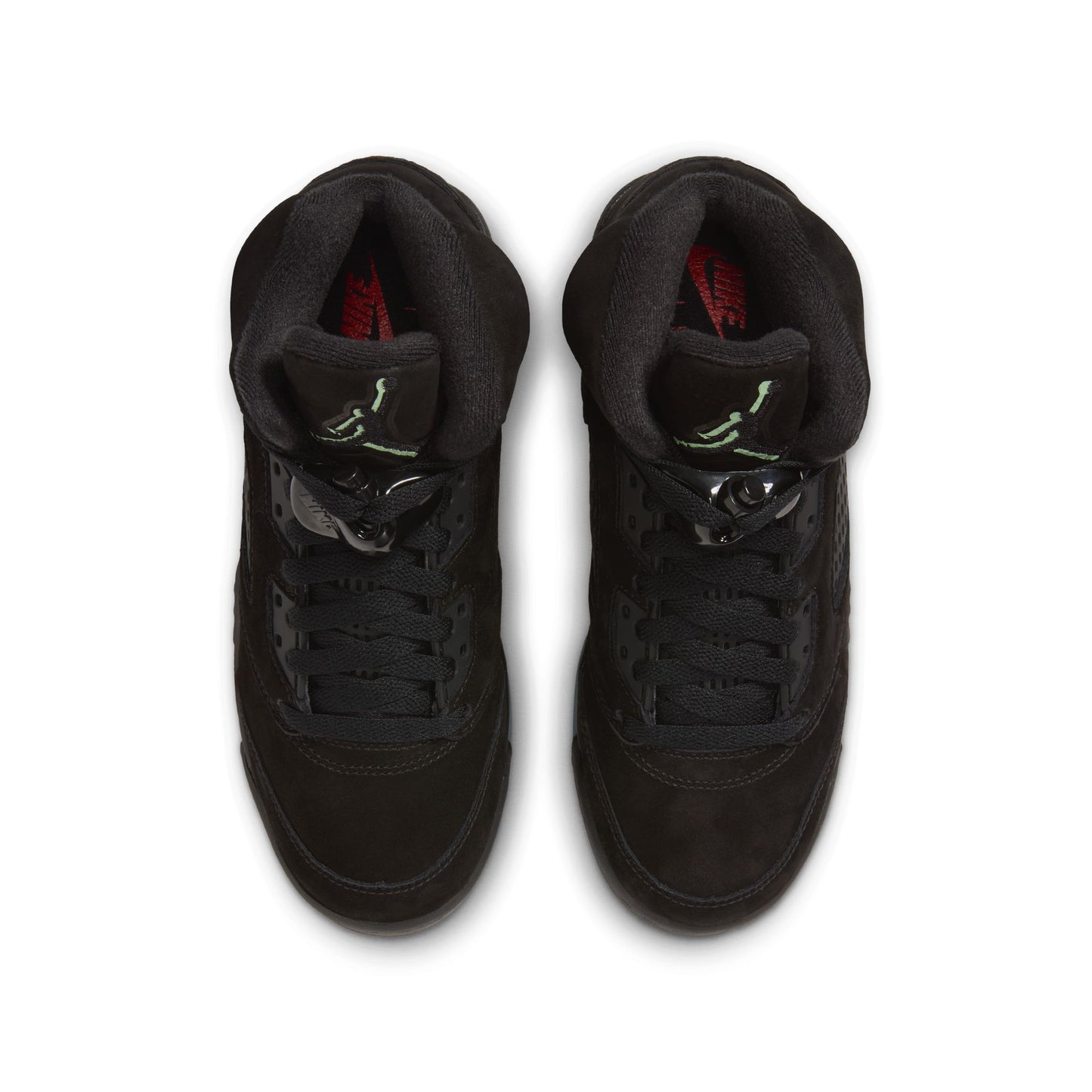 Air Jordan "5 Retro OG" Grade School - Black / Black / Picante Red