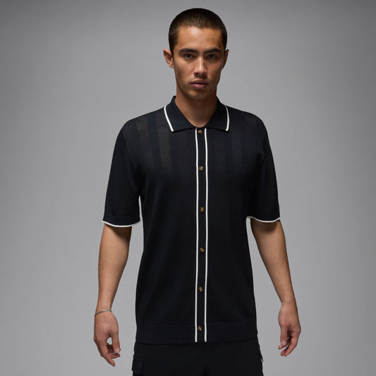 Jordan "Knit Button-Down Golf Top" M - Black
