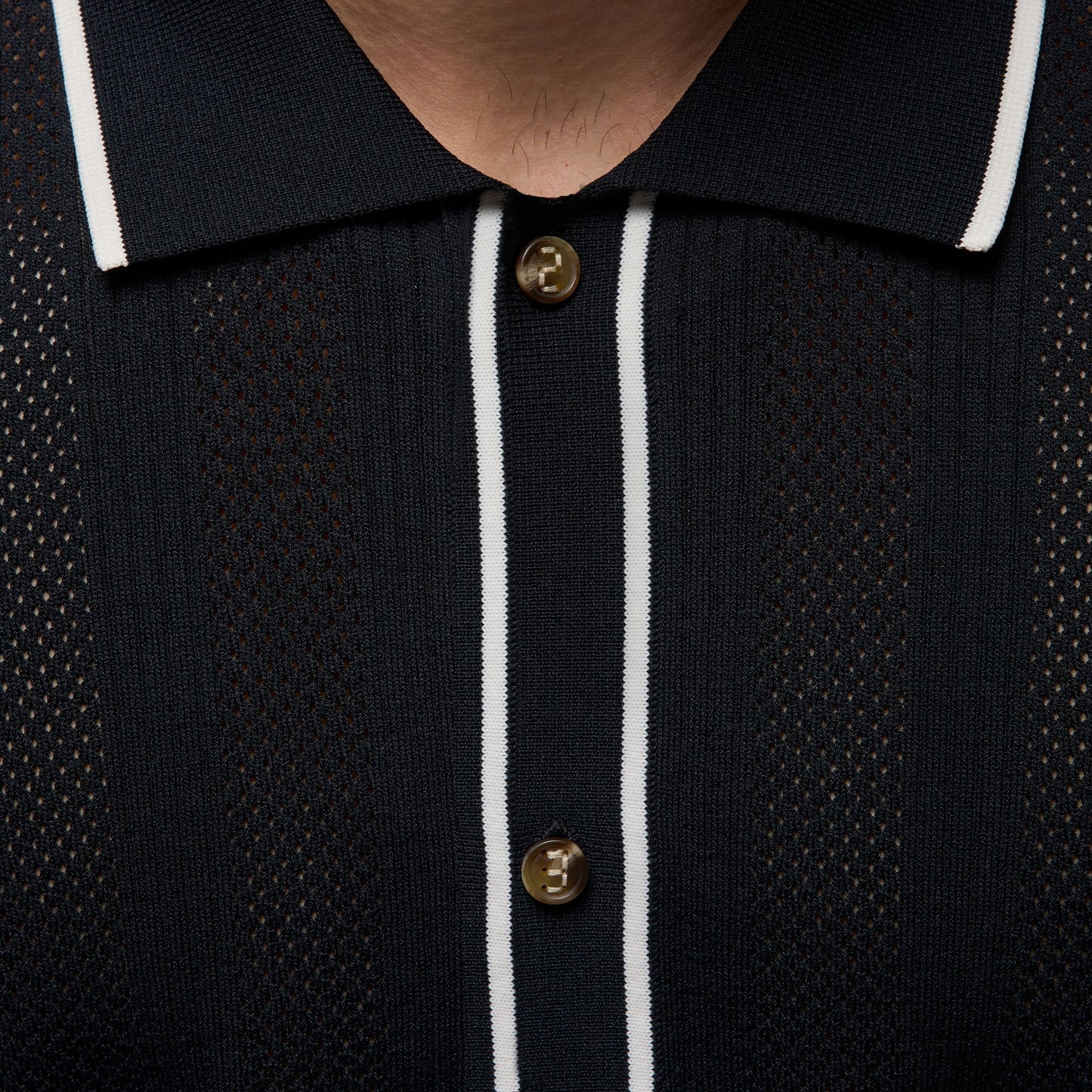 Jordan "Knit Button-Down Golf Top" M - Black